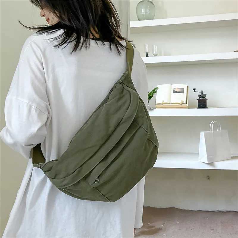 Large Capacity Waist Bags For Men Casual Canvas Waist Packs Multifunctional Travel Unisex Belt Bag Army Green Fanny Chest Bags Z250911