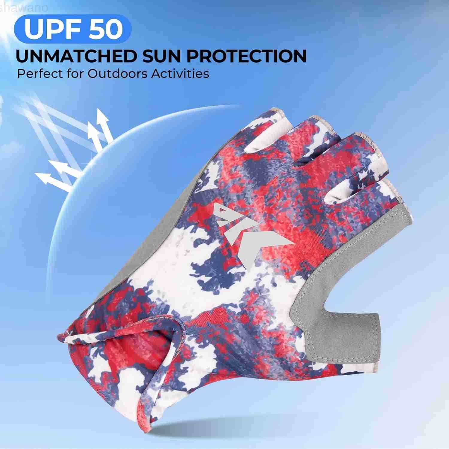 Gloves UPF 50 FrostWeave Yarn Cooling Fabric NonSlip Grip QuickDry Short Cuff Comfort Reflective Fishing Hiking OutdoorsW250911