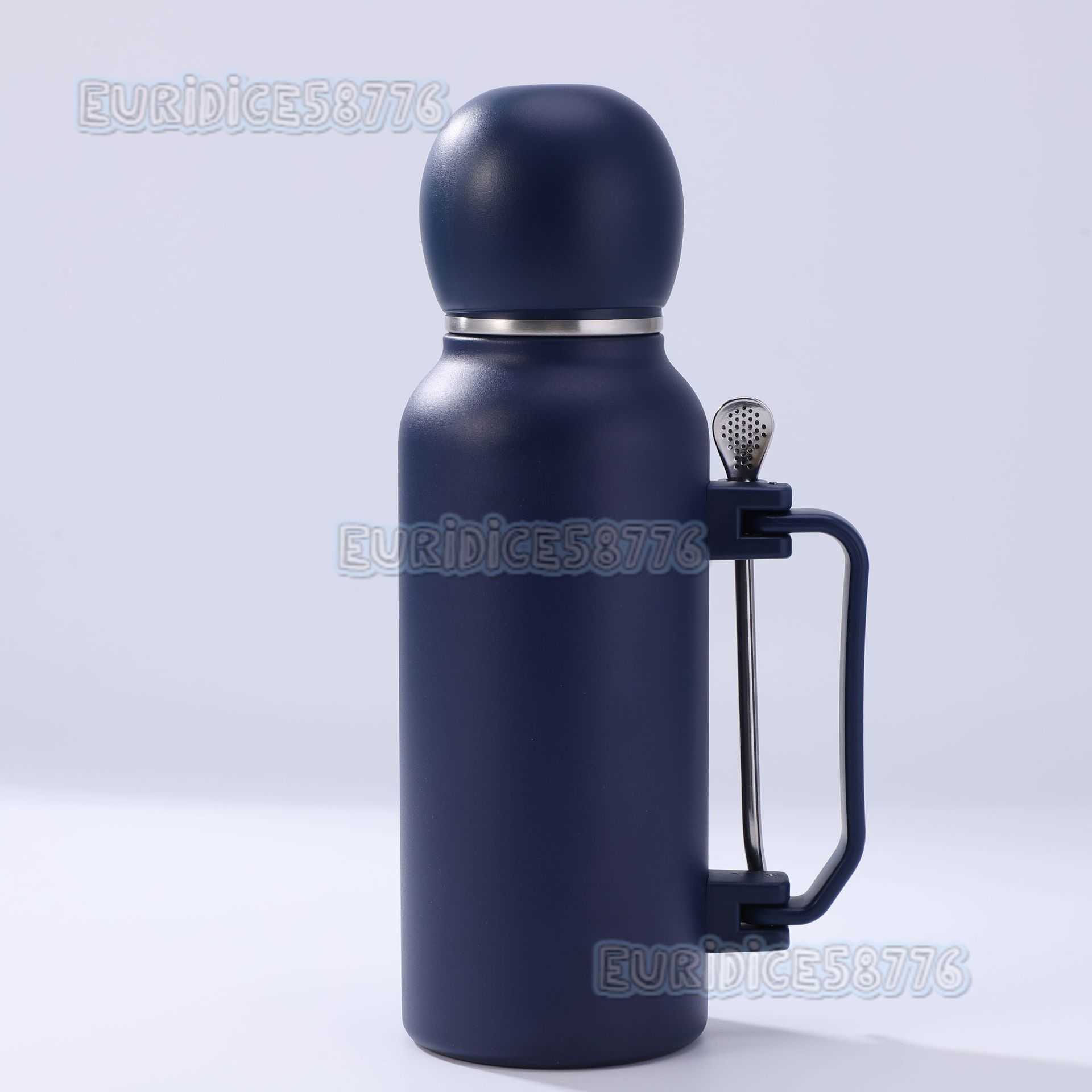 Simple Portable 304 Stainless Steel Insulated Cup with Spoon Large Capacity with Handle Outdoor Hiking Sports Water Bottle H250911