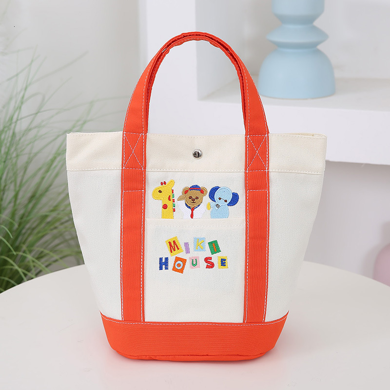 New Canvas Bag Japanese Cartoon Cute Embroidery Designer Bag Mommy Bag Free Shipping Letter Lunch Luxury Bag Bag Large Capacity Tote Bag