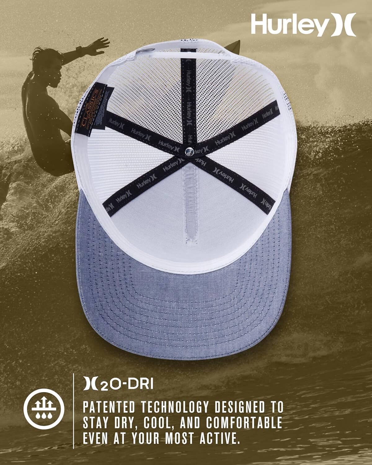 Mens Trucker Hat - Lightweight Breathable Poly Mesh Back Curved Bill Baseball Cap with Adjustable Snap Closure