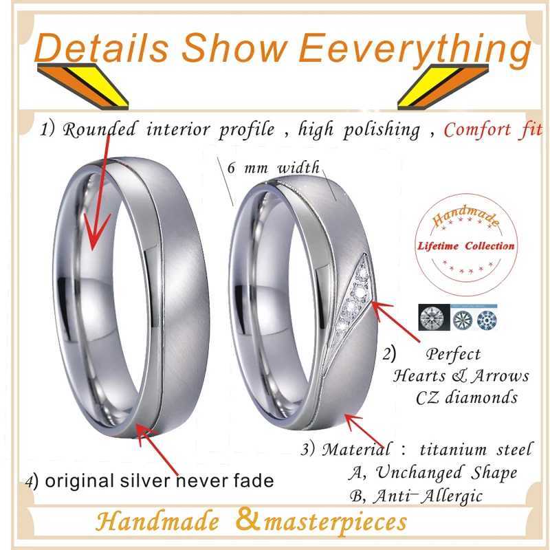 Love Marriage Alliance Couple Wedding Rings For Men And Women Silver Color Stainless Steel Ring Jewelry No Fade Or Rust W250911