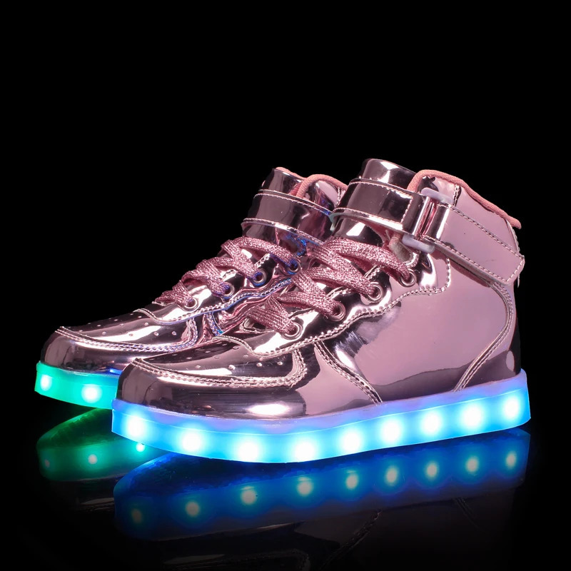 Size 2546 Children Adult USB Charging Glowing Kid Luminous Sneakers for Boys Girls Men Women Led Casual Walking Light Shoes 250910 XJ260303