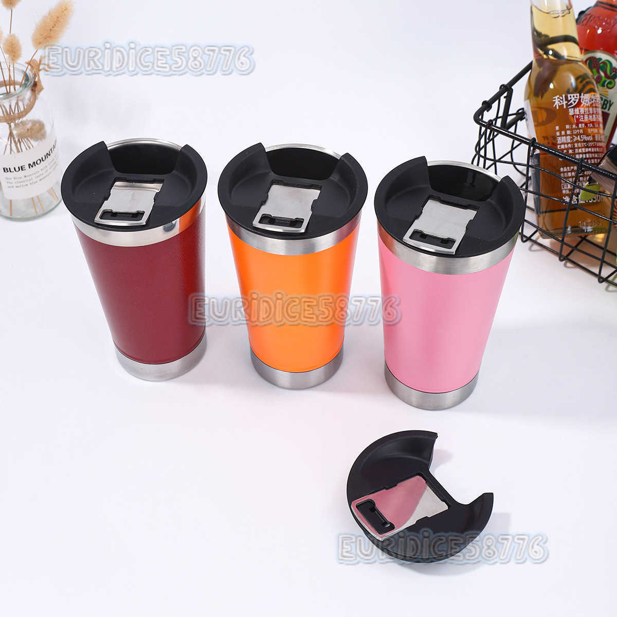 20oz Doublelayer Insulated Beer Cup 304 Stainless Steel Insulated Cup Simple Car Coffee Cup H250911