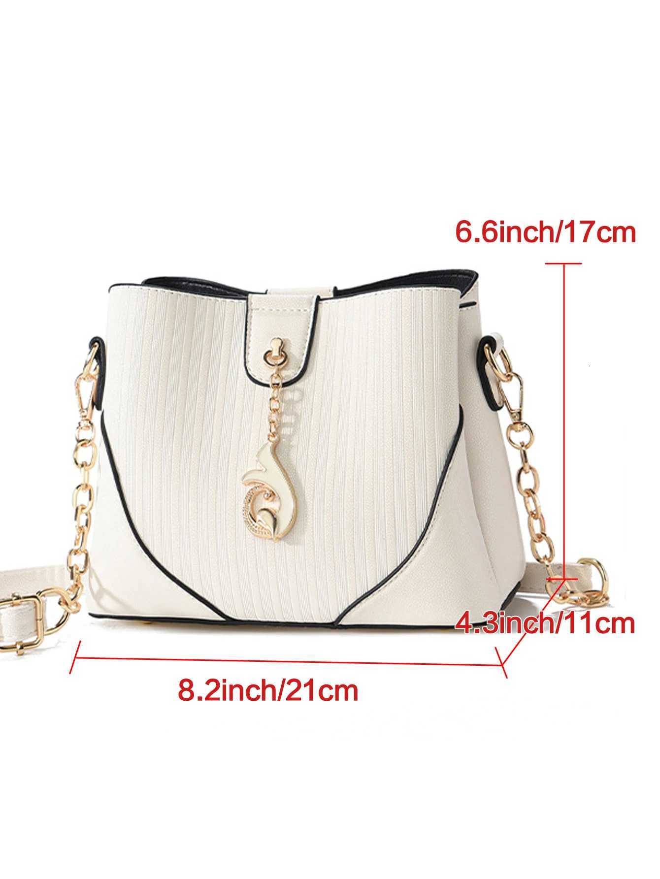 Fashion bucket bag simple style PU leather handbag large capacity solid color womens crossbody bag Z250911