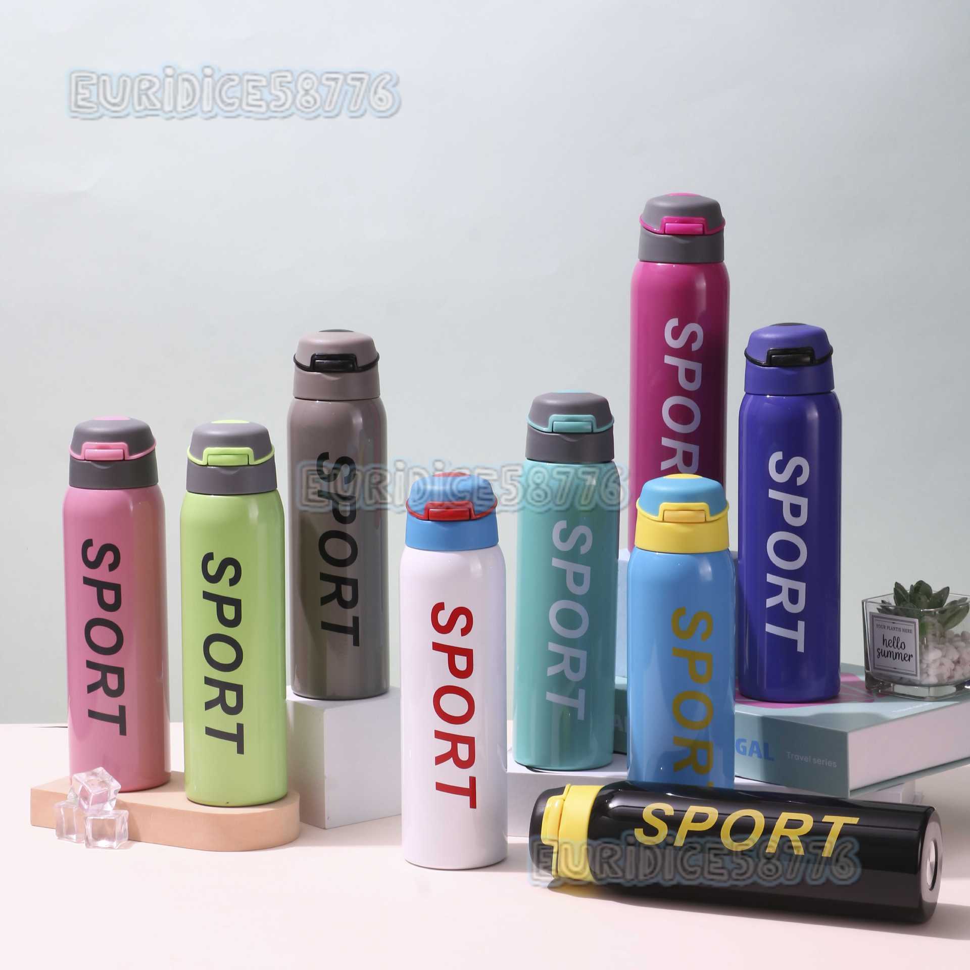 Sports Duckbill Bottle Straw Stainless Steel Insulated Cup Portable Flip Lid Cup Business Cup Insulation H250911