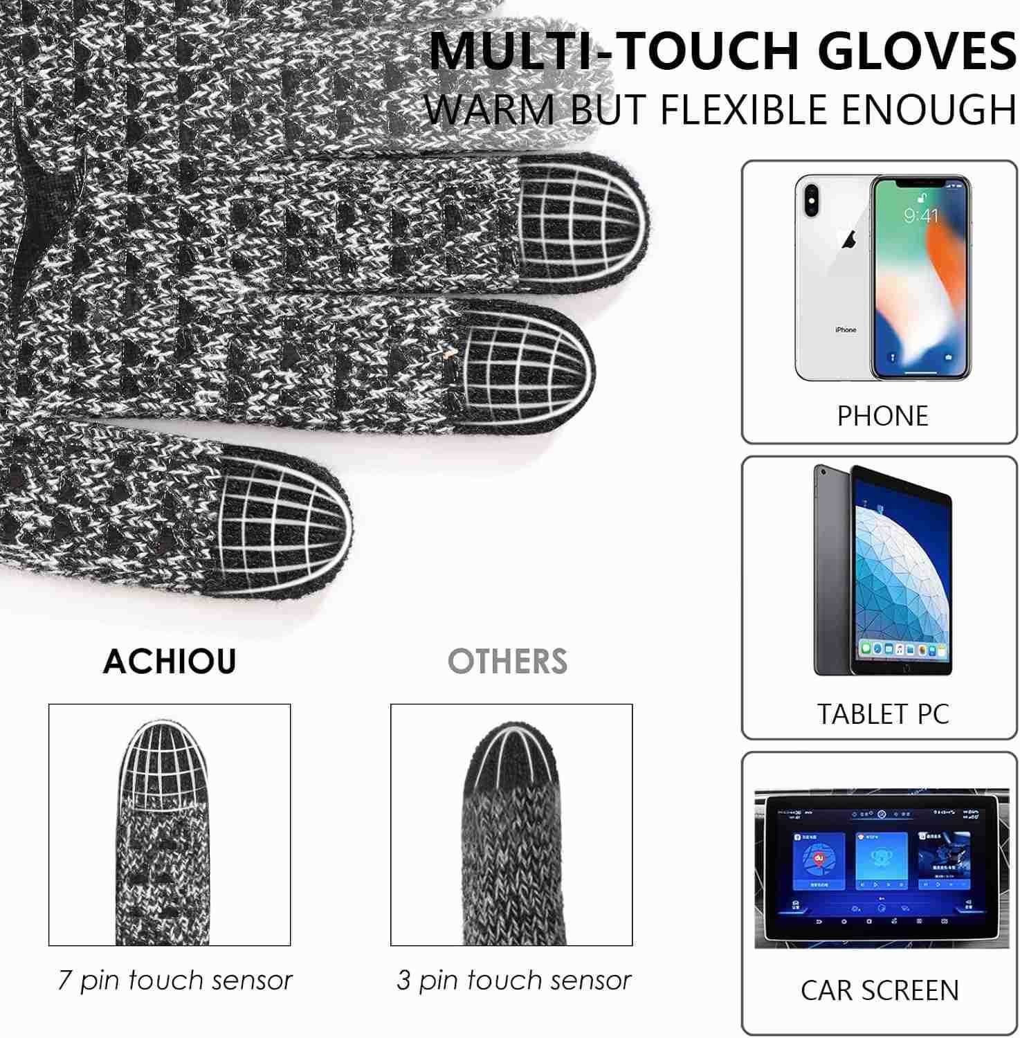 Winter Gloves Glove for Men Women Upgraded Touch Screen Texting Warm Running with Thermal Soft Knit LiningW250911