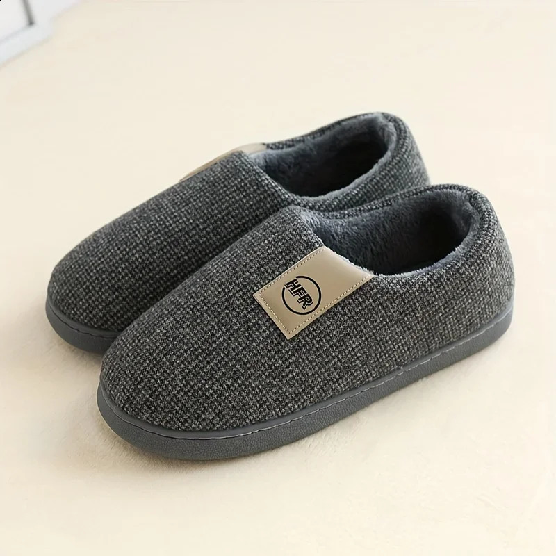Winter Household Cotton Slippers Men Indoor Warm Plush Footwear NonSlip Platform Slippers Couple Women Allin Package Shoes250906