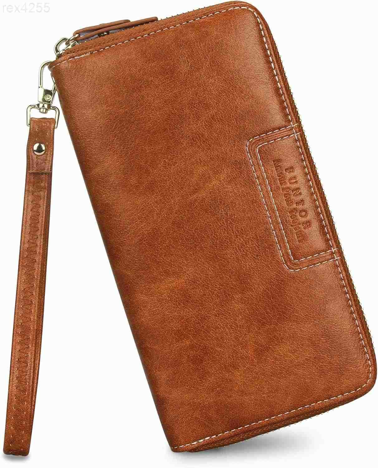 Wristlet Wallets for Women Ladies PU Vegan Leather Clutch Wallet Zip around Phone Purse Card Holder OrganizerW250911