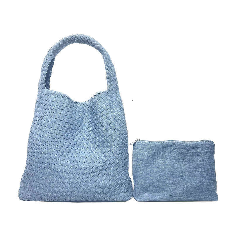 Snowflake Woven Large Designer Bags Capacity Shoulder Tie-Dye Denim Tote 2024 New Women's Bag