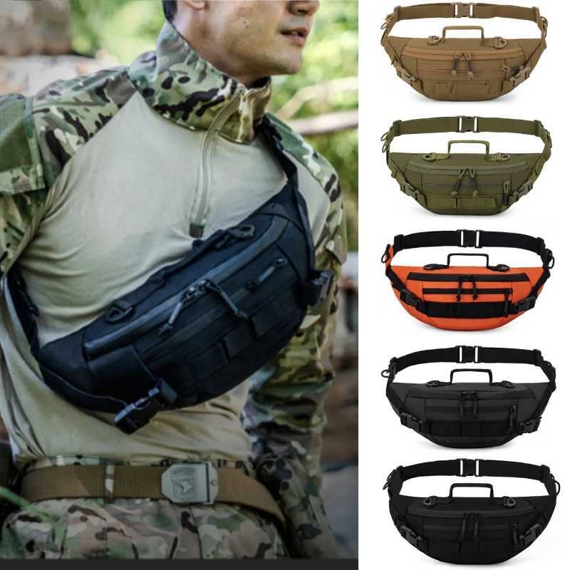 Multifunctional Fishing Chest Bag Men Molle Crossbody Pouch Nylon Outdoor Travel Fanny Waist Pack Daily Storage Shoulder Bags Z250911