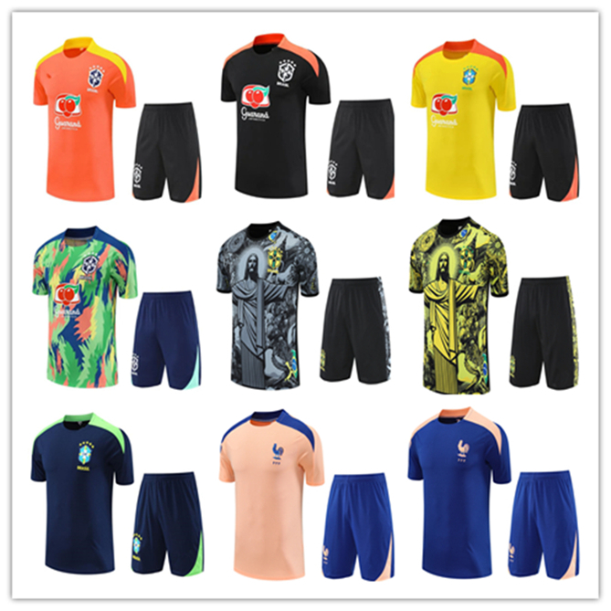 2025/2026 men kids French fra nce tracksuit soccer jersey BENZEMA MBAPPE 25/26 Brazil training suit Short sleeves chandal de futbol sweatshirt Sweater survetement