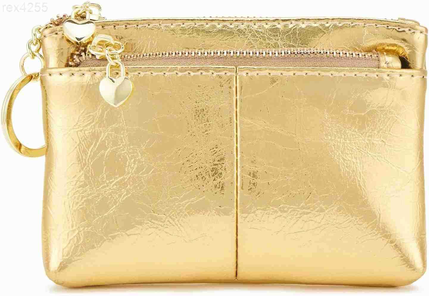 Women Genuine Leather Zip Mini Coin Purse With Key Ring Triple Zipper Card Holder WalletW250911