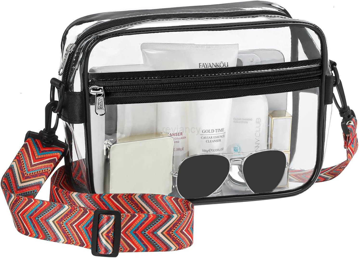 Clear Bag Stadium Approved Crossbody Shoulder Messenger Clear Purse with Adjustable StrapW250911