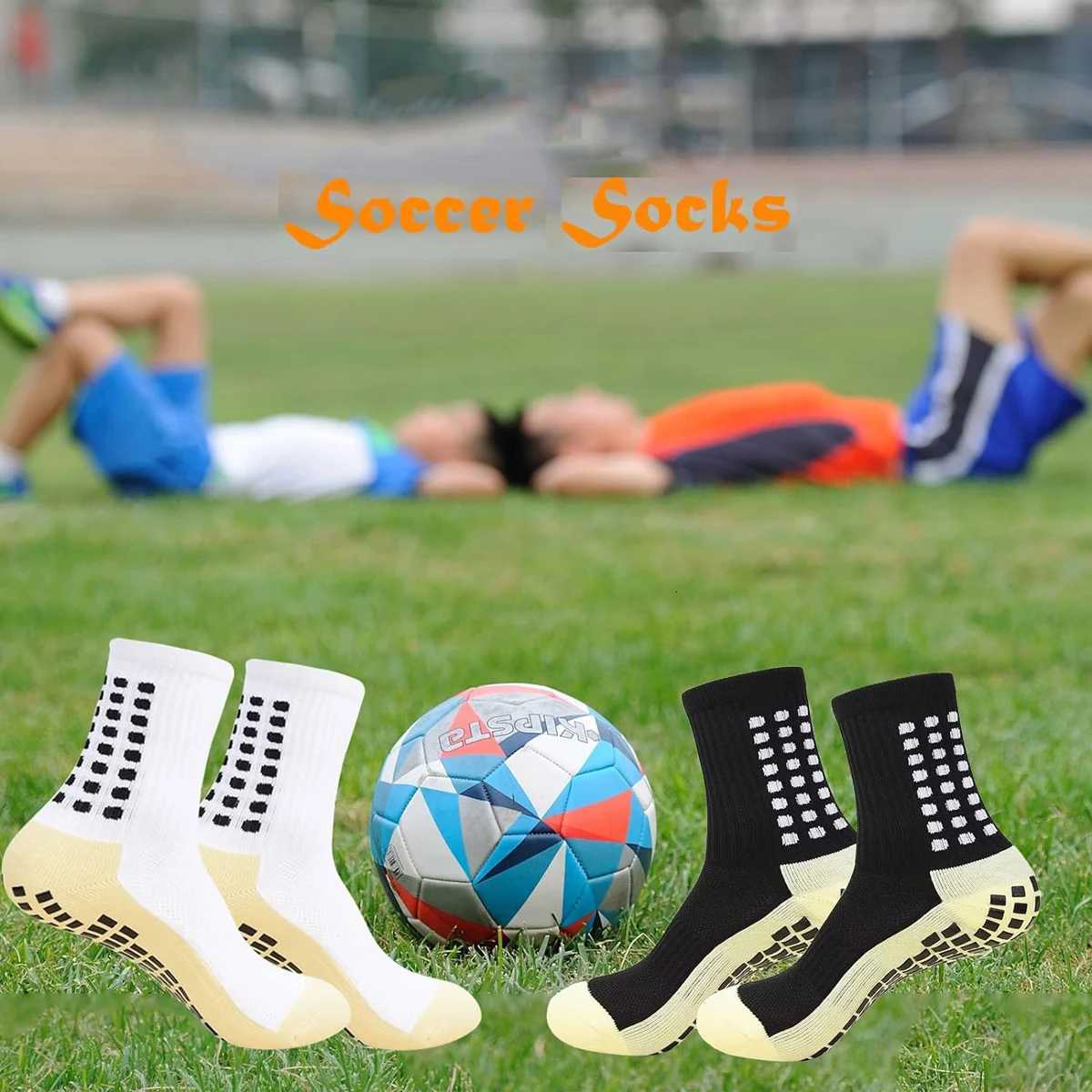 4 Pairs Antislip Football Socks Men Woman Nonslip Soccer Basketball Tennis Sport Socks Grip Cycling Riding Yoga Socks D250911