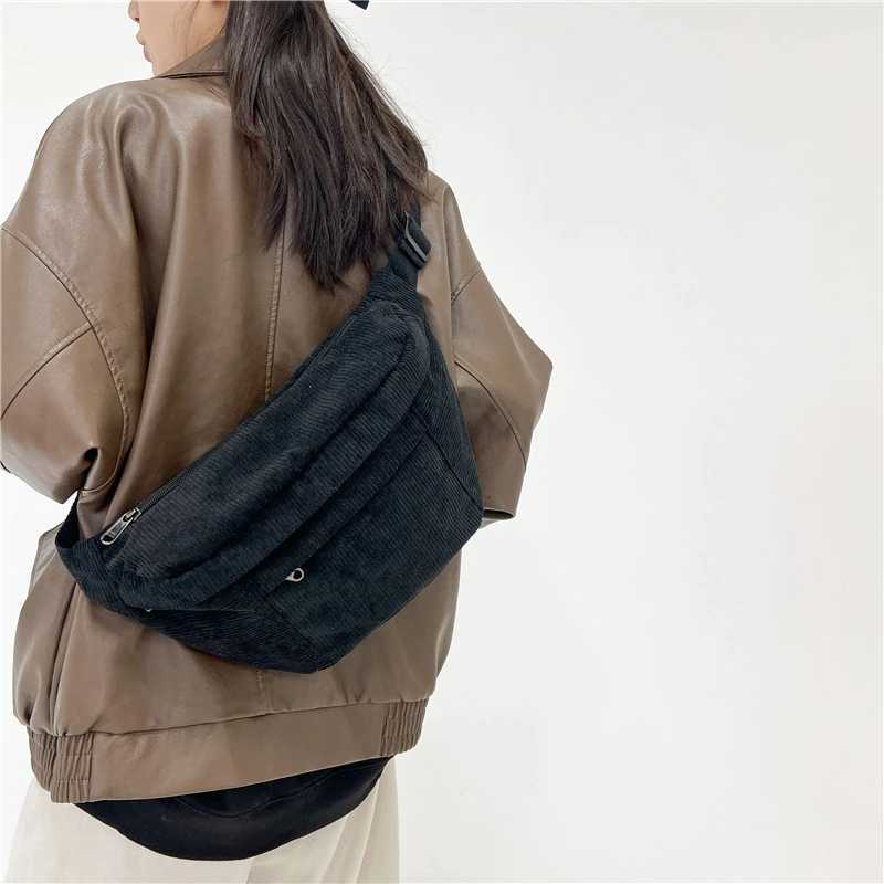 Fashion Corduroy Waist Bag Casual Lady Waist packs Phone Pack Large capacity Unisex Crossbody Chest Bags Street Hip hop Belt Bag Z250911