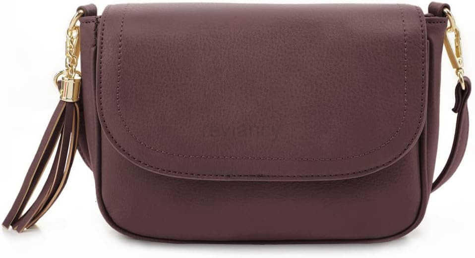 Small Crossbody Bags for Women Trendy Flap Saddle Purses with Tassel Vegan leather Shoulder bagW250911
