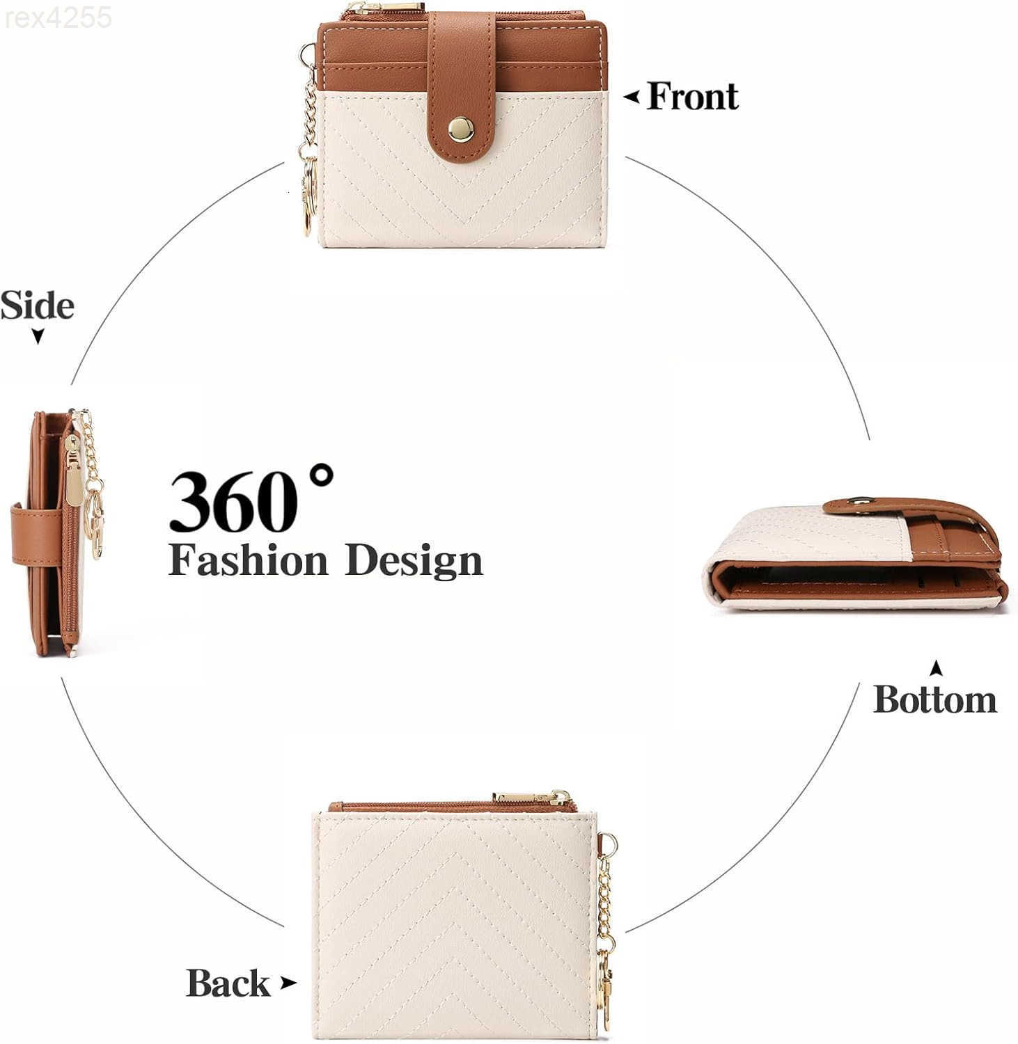 Slim Wallet for Women RFID Blocking Credit Card Holder Bifold Wallet with Zipper Coin Pocket ID WindowW250911