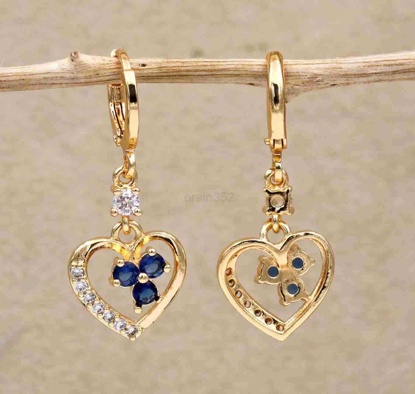 18K Gold Plated 4 Pairs Drop Dangle Earrings Set for Women FlowerHeartAnimalPearl Drop earrings Hypoallergenic Cubic Zirconia Earrings Lightweight Par