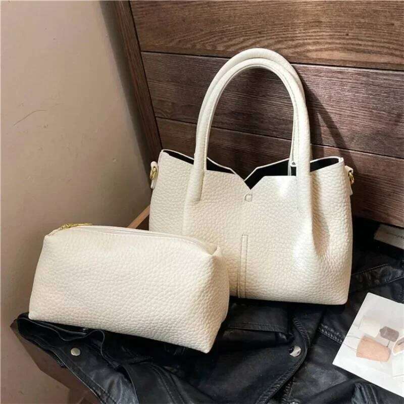 New Ladies Stylish Retro Crossbody High End Handbag Combo Multi Functional Purse Bucket Tote For Daily Use