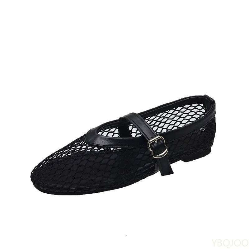 Flat bottomed summer sandals single shoe round toe straight buckle casual comfortable hollow simple women's flat shoes