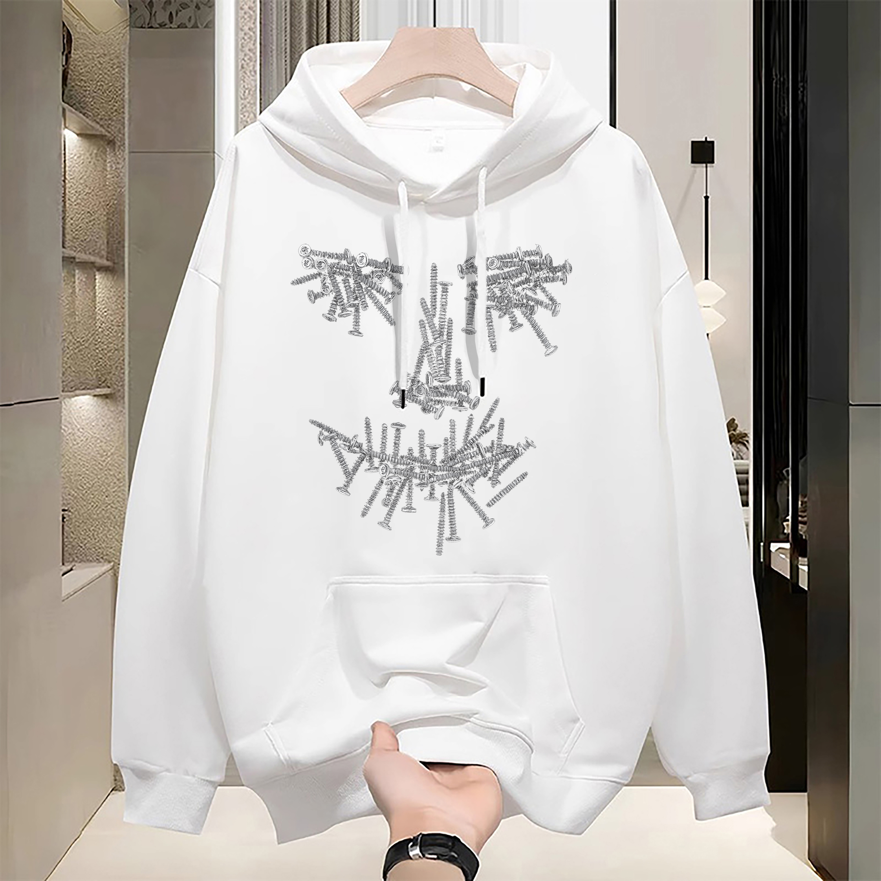 Men Women Hoodie Autumn Winter Casual Pullover Sweatshirt Warm Loose Fit Long Sleeve Hooded Tops