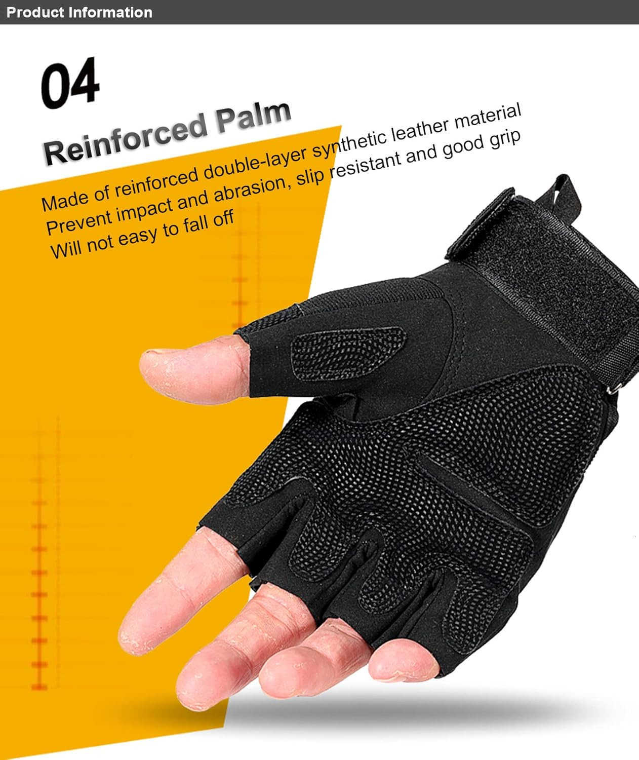 Outdoor Mens Knuckle Protection Workout Training Fingerless GlovesW250911