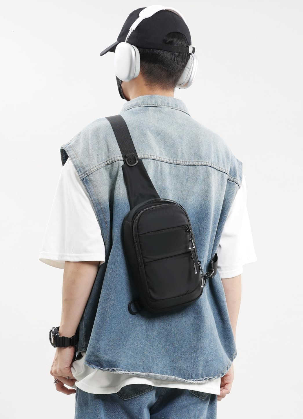Small Crossbody Bags for Men Women Mini Sling Bag Lightweight Chest Bag for Hiking Travel SportsW250911