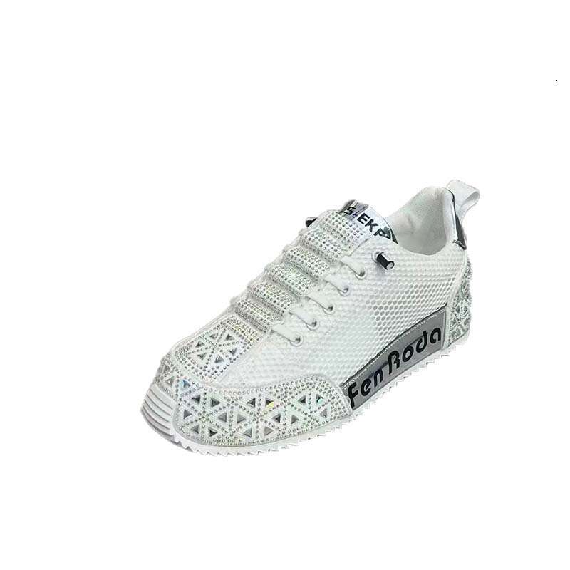 Slip-On Full Diamond Dad 2025 New Low-Top Comfortable Breathable Mesh Sole Height-Increasing Versatile Casual Men's Shoes