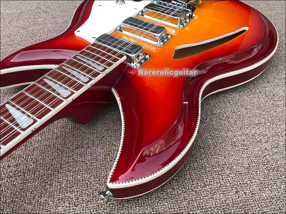 381 Stylish Cherry Red 12-String Electric Guitar with Mahogany Body and Rosewood Fretboard