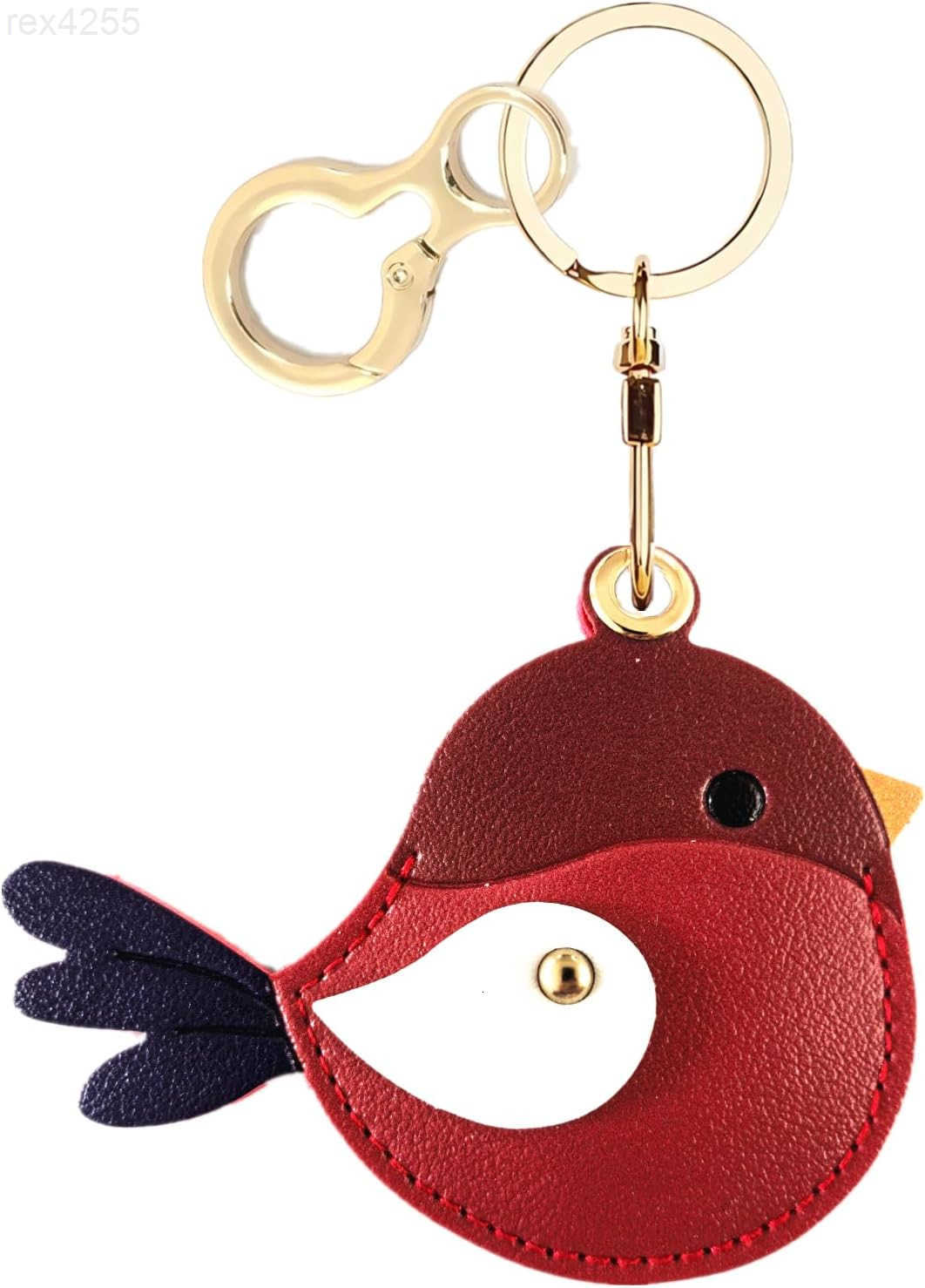 Leather Keychain Holder Case Compatible with AirTagCute Protective Cover with KeyringAntiScratch Finder GPS Tracker Case for Wallet KeysBagPetsBird CW