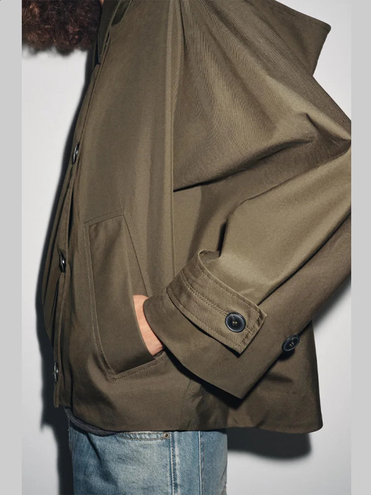 Chic Vintage Loose Jacket For Women Long Sleeve Single Breasted Hoodie Coat Casual Outwears Lady Autumn Streetwears 250911