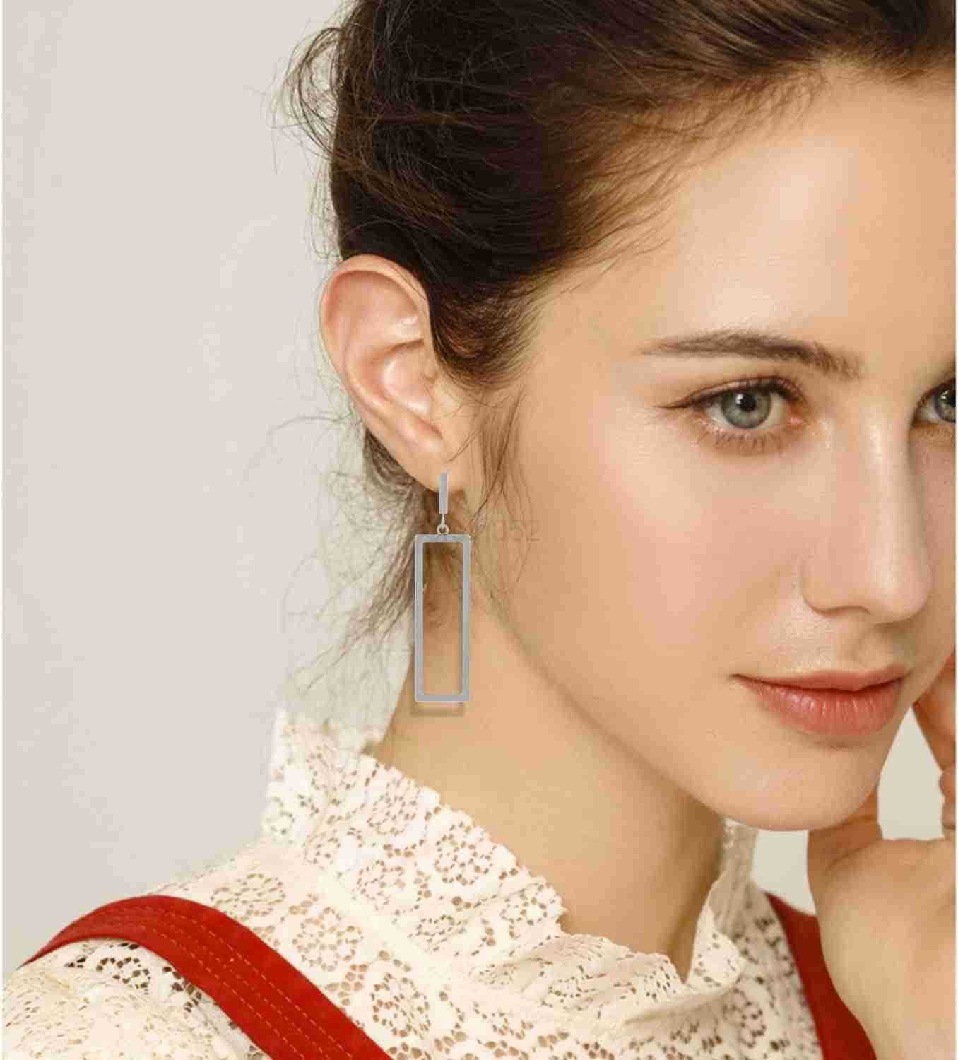 Charm Chic Minimalist Punk Metal Triangle Rectangle Geometry Dangle Drop Earrings For Women Teen Men Costume JewelryW250911