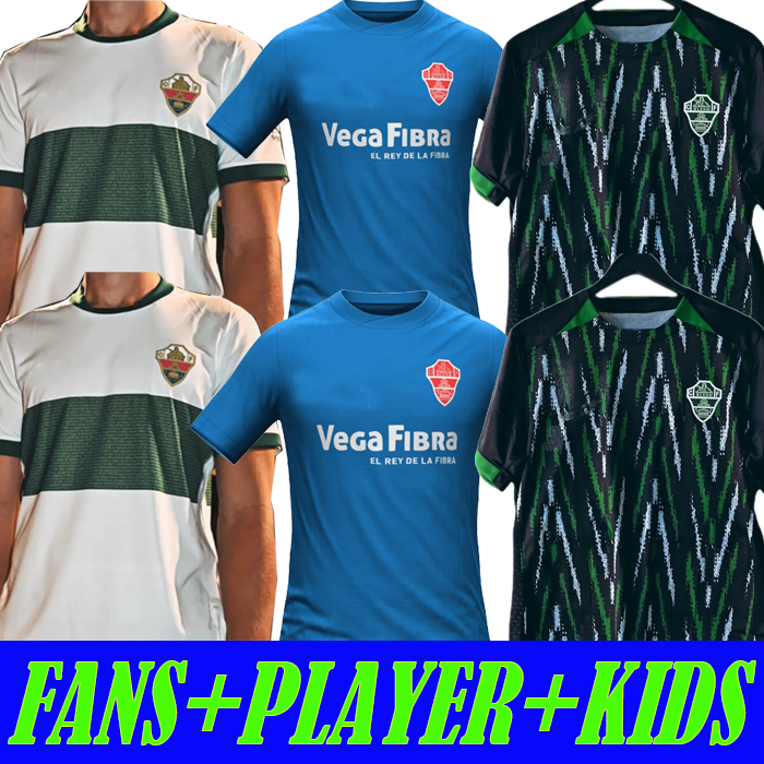 16-2XL 2025 2026 Elche CF Home Away Soccer Jerseys 25 26 LUCAS BENEDETTO PASTORE PERE MILLA IVAN MARCONE RODRIGUEZ FIDEL Official Club football shirt Men kids kit