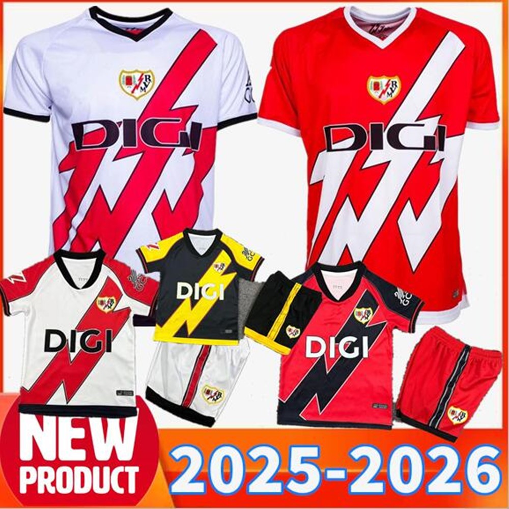 25 26 Rayo Vallecano soccer jerseys Camiseta Home Away 3rd Football Shirts 2025 2026 ISI CAMELLO Men and kids Camisetas De Futbol