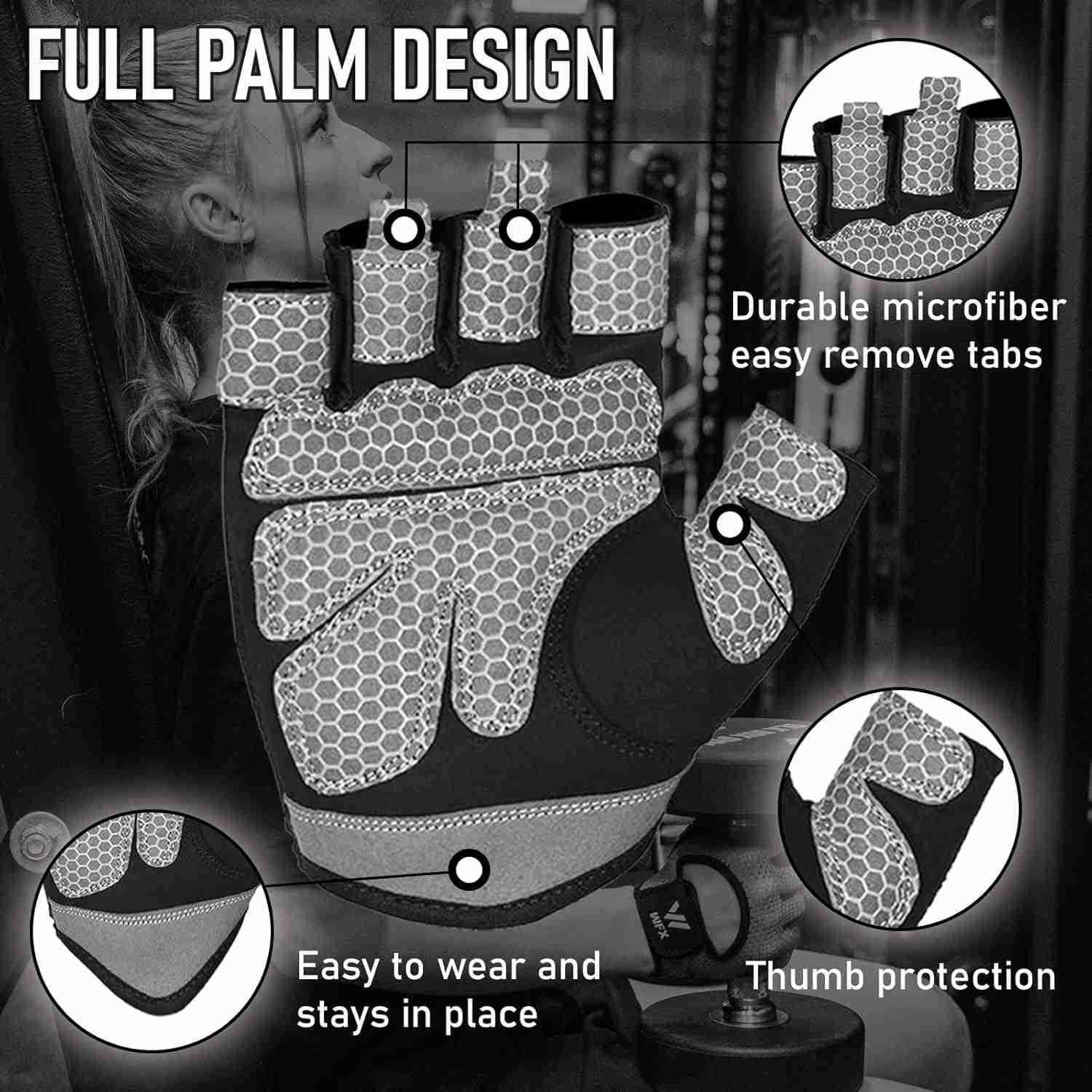 Weight Lifting Gloves for Men Women Gym Gloves with Wrist Wrap Support for Workout Training Exercise Fitness Hanging Pull ups for Dumbbell CyclingW250