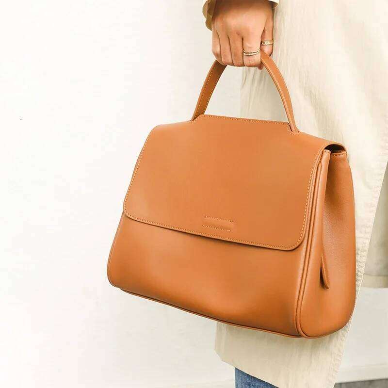 Women's Cowhide Genuine Leather Shoulder Bags Female Casual Totes Ladies Messenger Handbag Designer Brand Bag