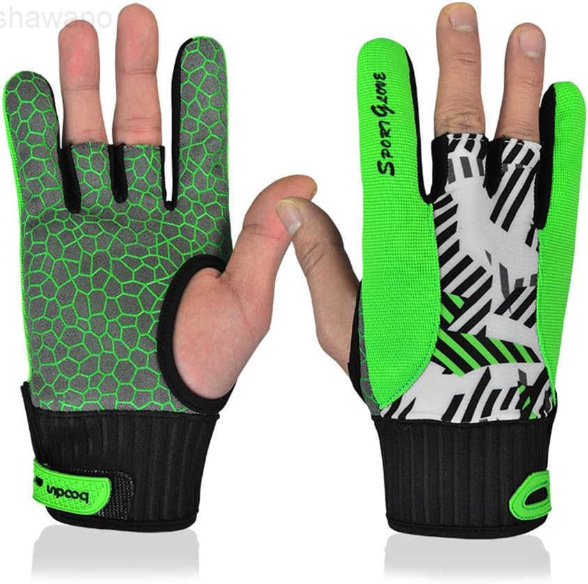 Professional AntiSkid Bowling Gloves Comfortable Bowling Accessories SemiFinger Instruments Sports Gloves Mittens for BowlingW250911