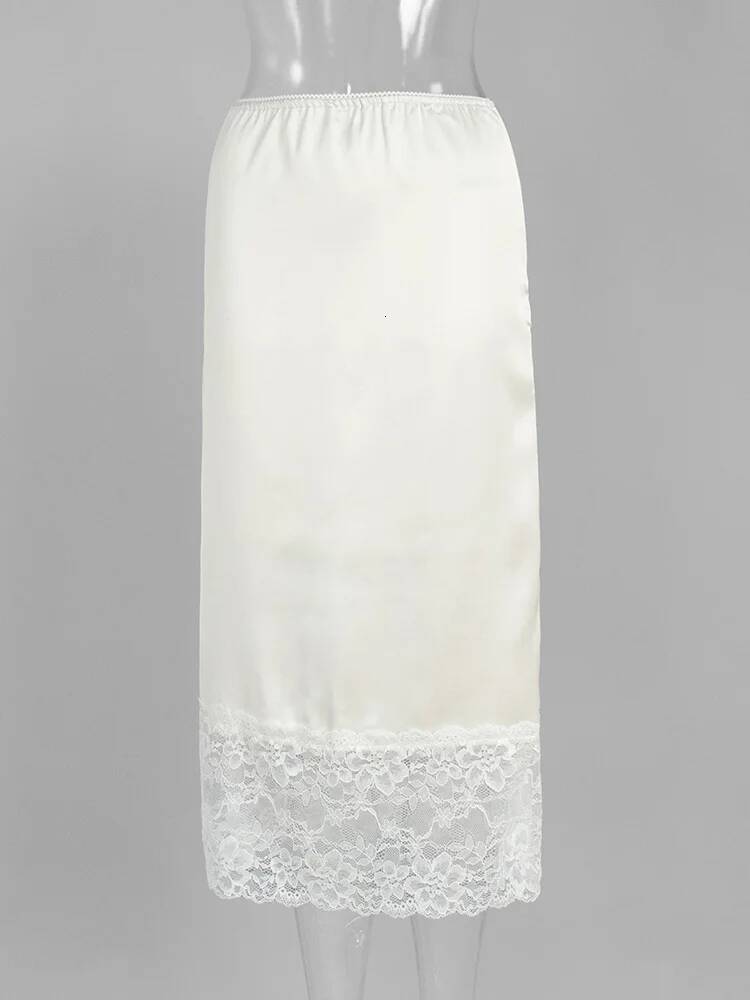 Tossy White Casual Lace Long For Women Slim High Waist Patchwork Elegant Commute Clothes Summer 2025 Female Maxi Skirt New dongdumaoyi