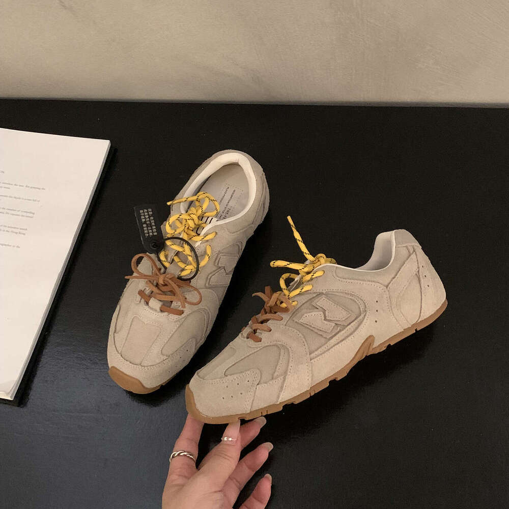 Genuine Leather Training for Women 2025 Spring New Flat Color-Block Casual Sports Designer Shoe Shoes