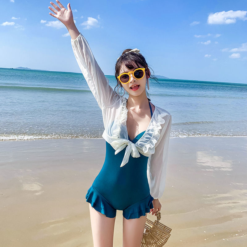 Special Price Swimsuit, Tummy Covering, Slimming, Conservative Fairy Style, Simple Beach Two-Piece Set, Hot Spring Swimwear