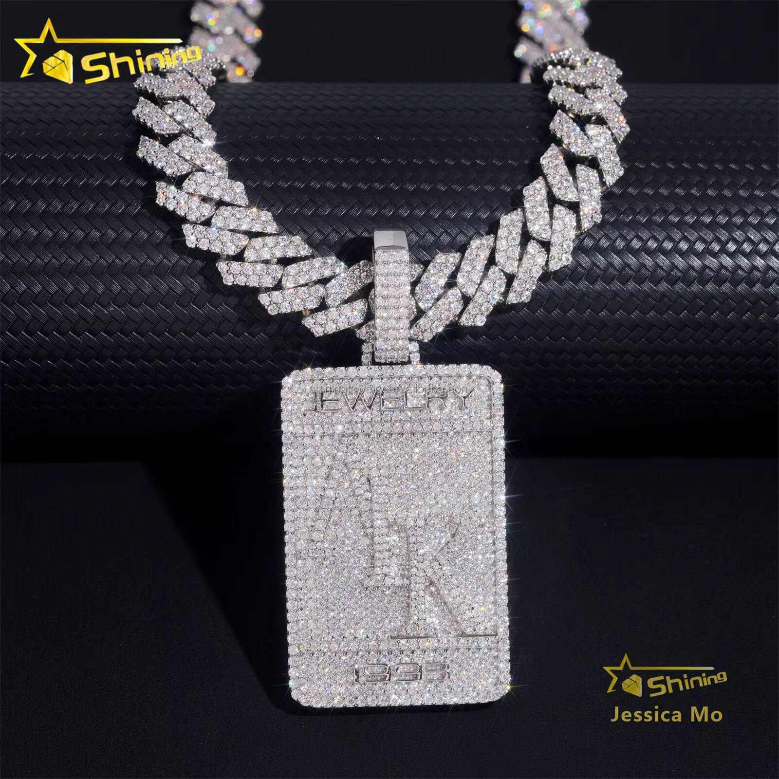 Personalized Rapper Luxury Jewelry Iced Out Honey Comb Setting VVS Moissanite Diamond S925 Silver Pendant for Necklace