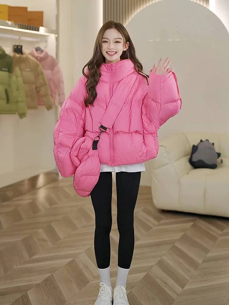 Winter Solid with Backpack Hooded Jacket Female Thick Quilted Parka Outwears Women White Duck Down Warm Short Jackets