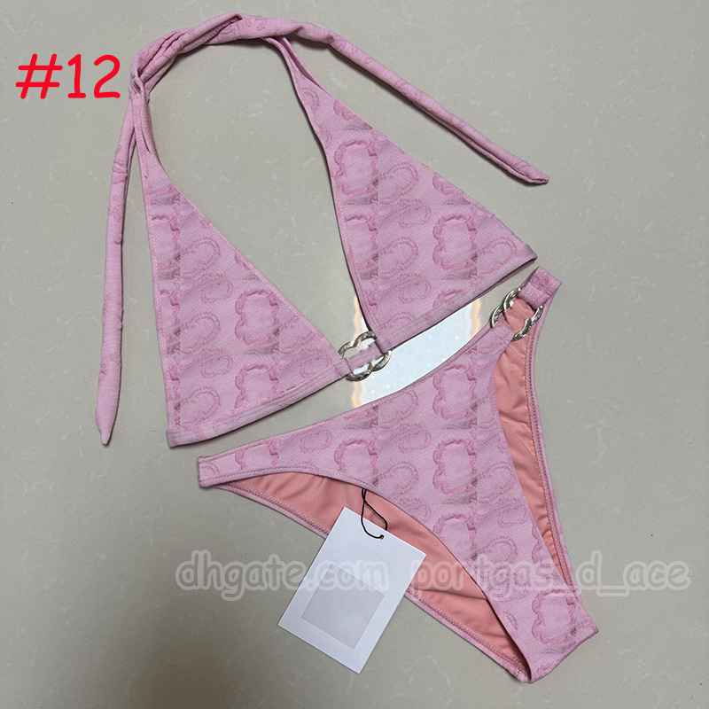 Letters Women Bikinis Swimwear Luxury Waist Cut Off Low Back Swimsuit Designer Summer Vacation Pool Party Yacht Swimsuits