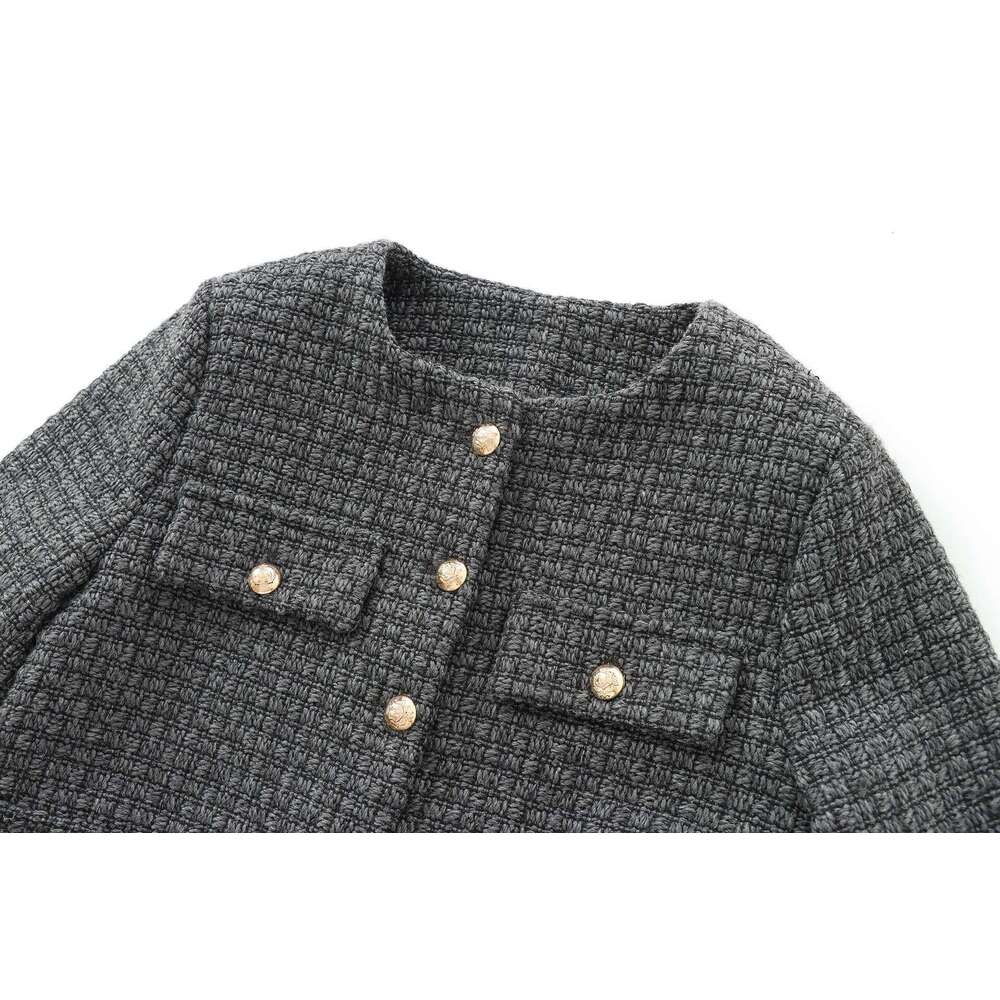 DHEssentials 2025 Fashion Small Chanel Style Single-Breasted Elegant Short Coat for Women 1231352