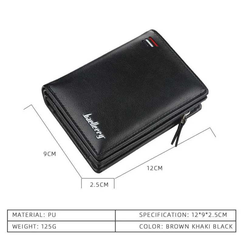 2025 New PU Leather Men Wallet High Quality Zipper Short Desigh Card Holder Money Clip Male Purse Vintage Coin Men Bifold Wallet W250911