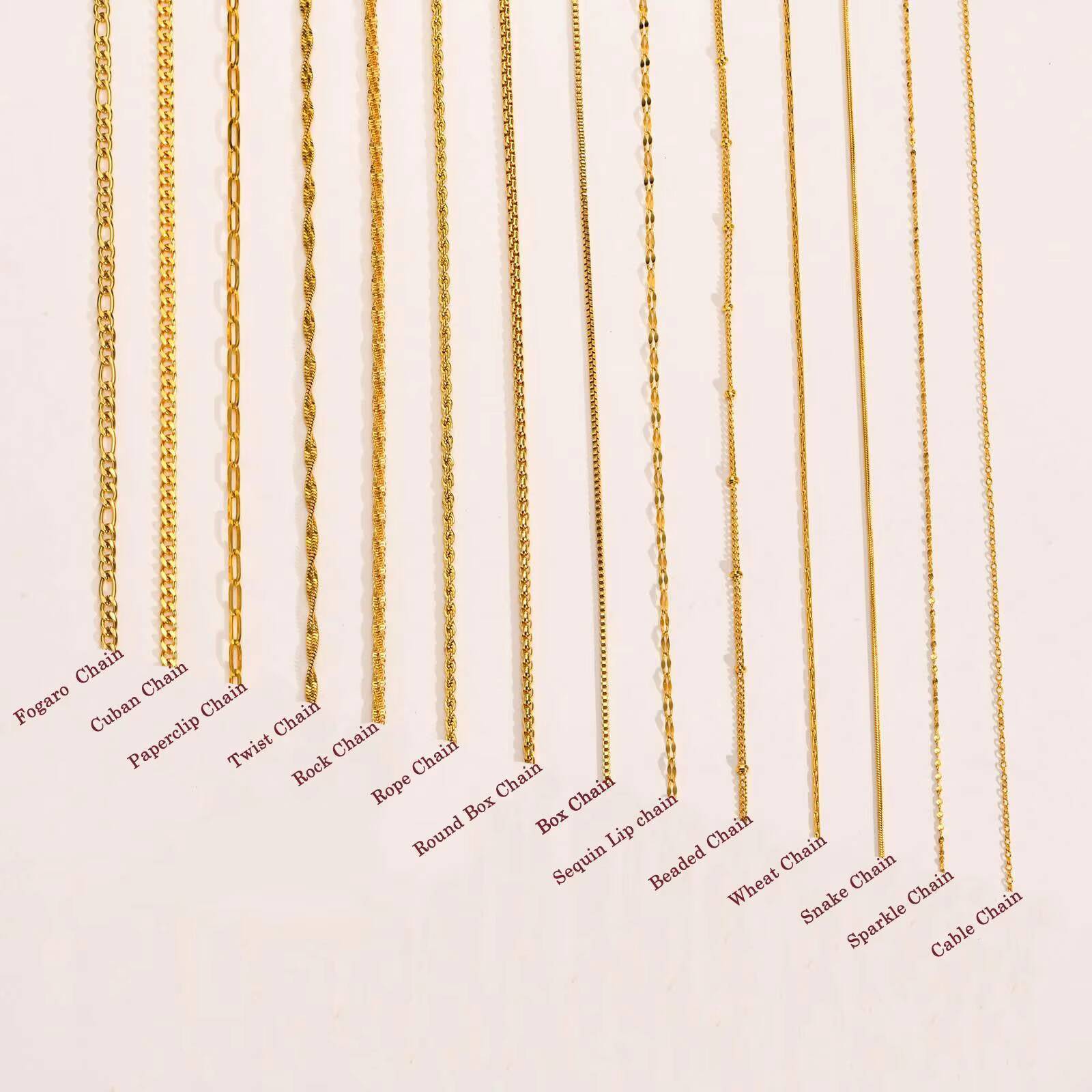 Non Tarnish Fashion Jewelry Stainless Steel Cuban Link Chain 18k Gold Plated Rope Snake Chain Necklace for Man Women