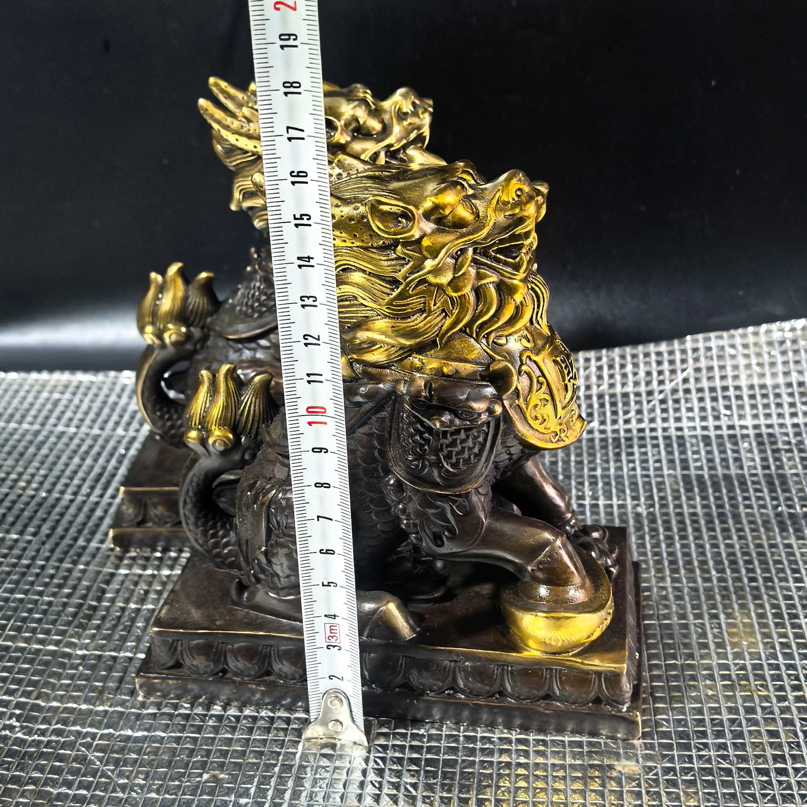 General Qilin Fucai Qilin ornaments a pair of copper Qilin home shop office desktop crafts