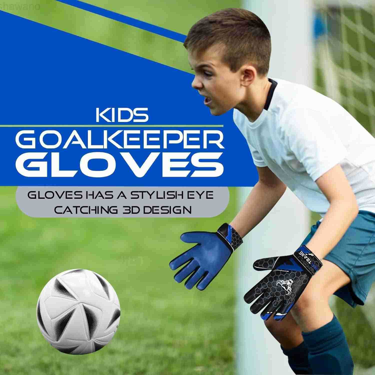 Soccer Goalkeeper Gloves for Kids Boys YouthSoccer Goalie Gloves 4MM AntiSlip Latex Palm Double Wrist SupportAll Weather Football GlovesW250911
