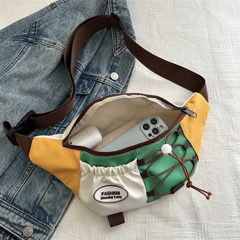 Japanesestyle Vintage Colormatching Streetwear Trend Bag for Women Small Exclusive Design Diagonal Crossbody Bag Casual Z250911